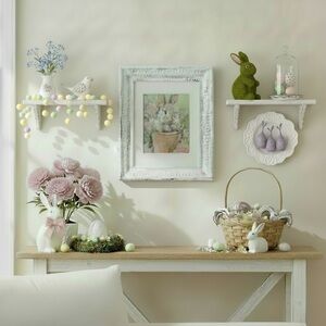 Framed Bunny Print in Soft Pastels